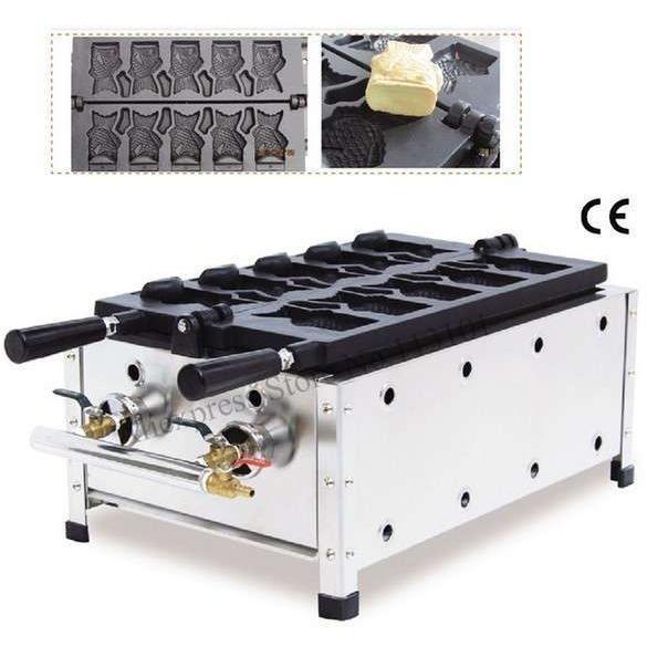 アイスクリームコーンのたい焼き機ガスタイプ5鋳型オープン アイスクリームコーンのたい焼き機ガスタイプ5鋳型オープン