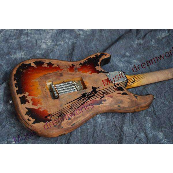 ハンドメイド☆男女兼用☆エレキギター 40インチ 本体 弦 ハンドメイド