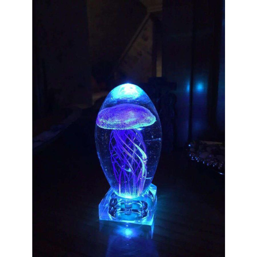 ブルー くらげLEDライト インテリア 癒し クラゲ クリスタルランプ