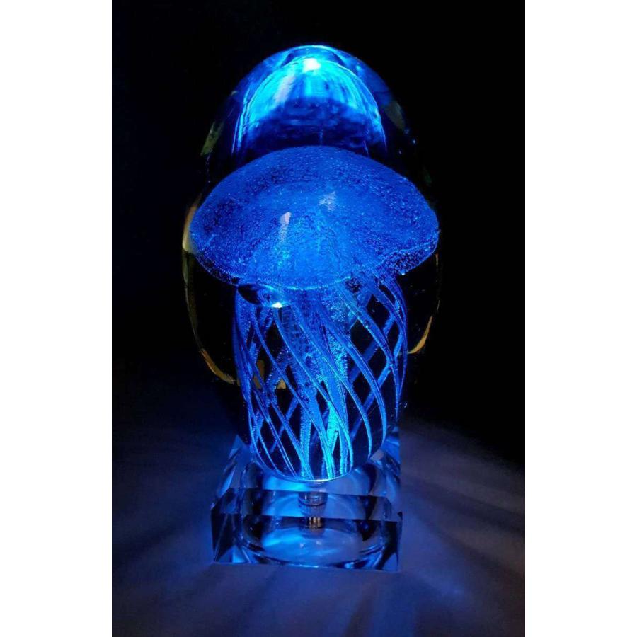 ブルー くらげLEDライト インテリア 癒し クラゲ クリスタルランプ