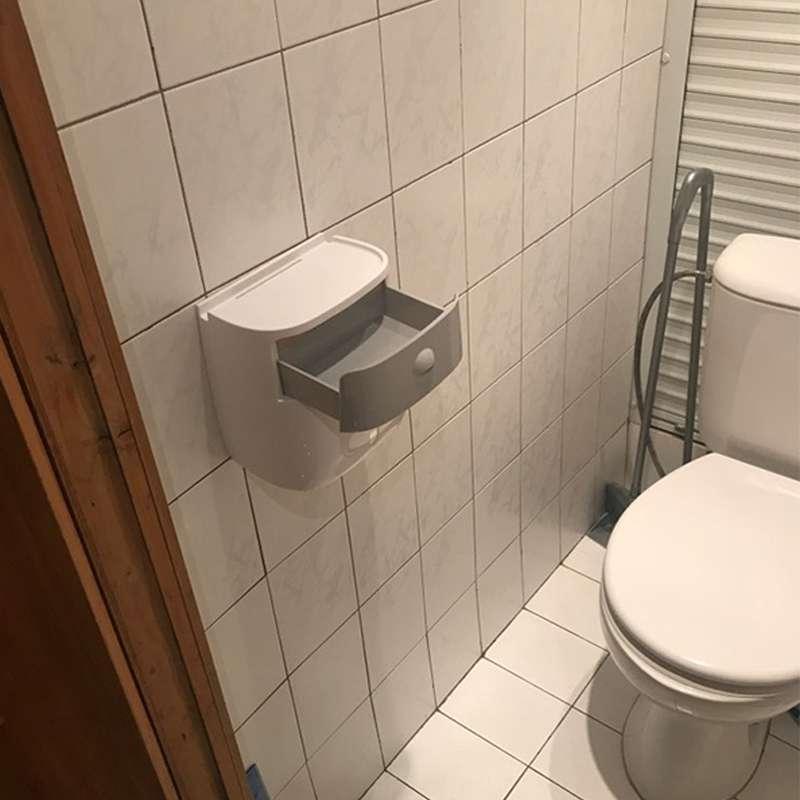 3735 トイレットペーパーホルダー ブルー ペーパータオル ホルダー 棚付き 防水 トイレットペーパー トイレ 棚 ペパーホルダー