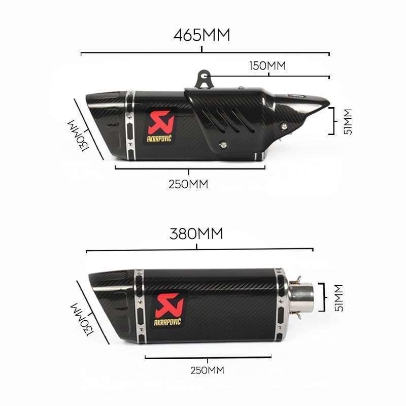 カーボン製 汎用サイレンサー マフラー スリップオン 50.8mm /検 YZF R-25 R-3 R25 R3 MT-25 MT-03 MT25 MT03 T-MAX530 TMAX530｜etech-commerce｜02