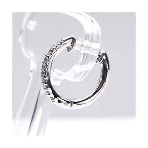 プラチナ900　ダイヤモンド　フープピアス　片耳 ピアス 片耳フープピアス 天然ダイヤモンド 0.05ct Pt900 プラチナ 父