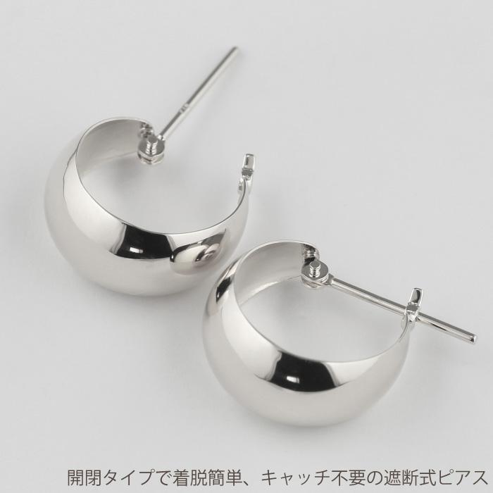 地金 フープピアス プラチナ Pt900 月甲 ゲッコウ ツキコウ 幅広 父の日の画像