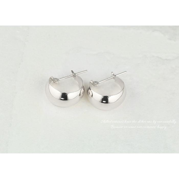地金 フープピアス プラチナ Pt900 月甲 ゲッコウ ツキコウ 幅広 父の日の画像