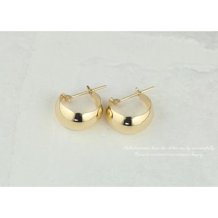 地金 フープピアス 18k k18 18金 ゴールド 月甲 ゲッコウ ツキコウ