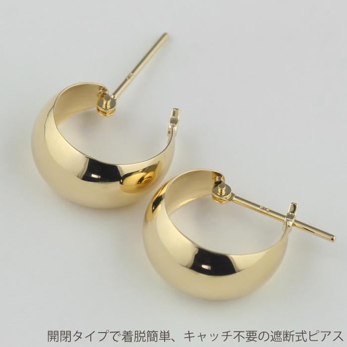 地金 フープピアス 18k k18 18金 ゴールド 月甲 ゲッコウ ツキコウ