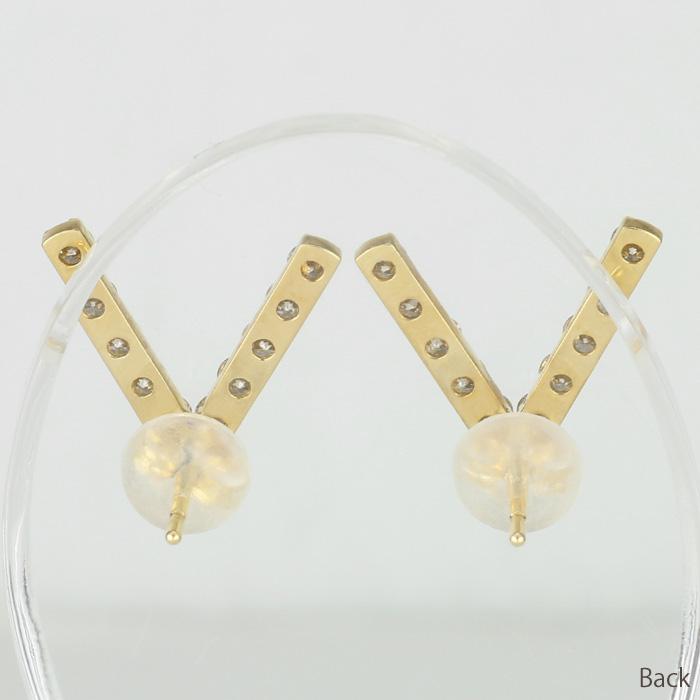 18Kダイヤモンドピアス【セール品】 ダイヤモンド ピアス k18 ゴールド 18k 18金 ダイヤ V字