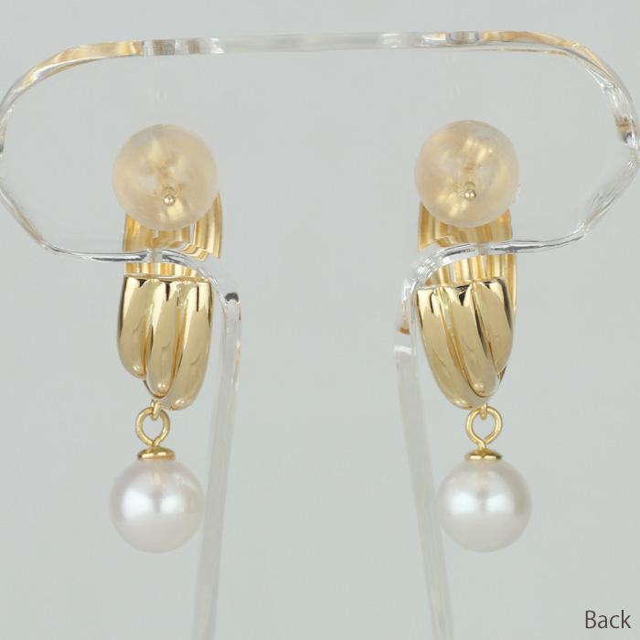 パール フープピアス k18 揺れる ゴールド 18k 18金 アコヤ 5mm 