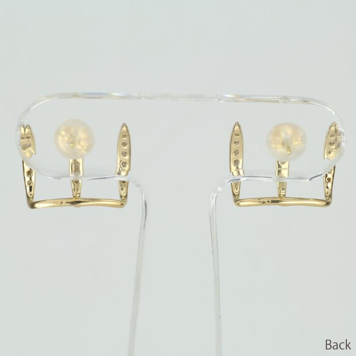 ダイヤモンド ピアス k18 ゴールド 18k 18金 プラチナ Pt900 ダイヤ 3連 レイヤード レディース 父の日の画像