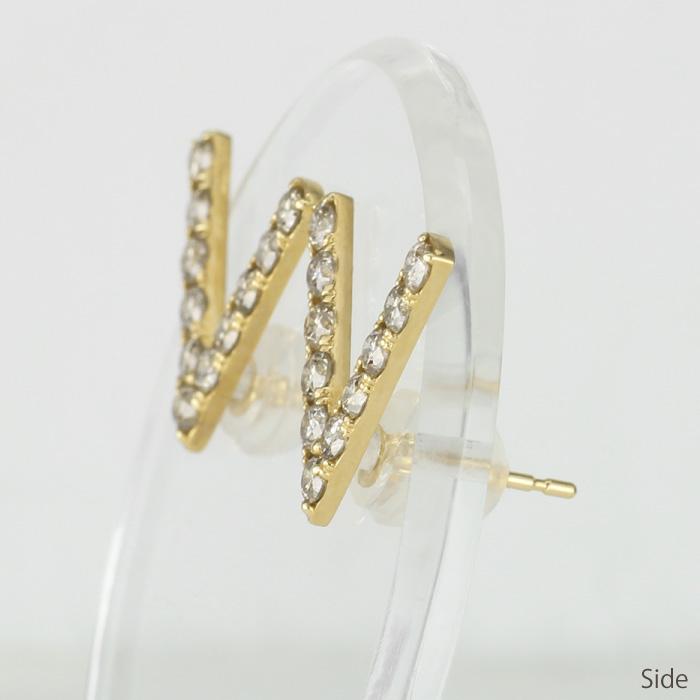 ダイヤモンド ピアス k18 ゴールド 18k 18金 プラチナ Pt900 ダイヤ 3連 レイヤード レディース 父の日の画像