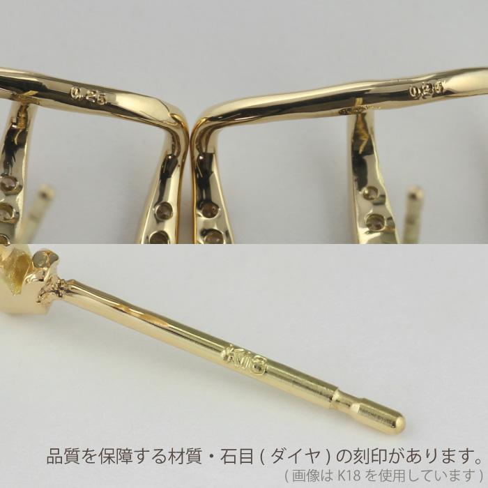 ダイヤモンド ピアス k18 ゴールド 18k 18金 プラチナ Pt900 ダイヤ 3連 レイヤード レディース 父の日の画像