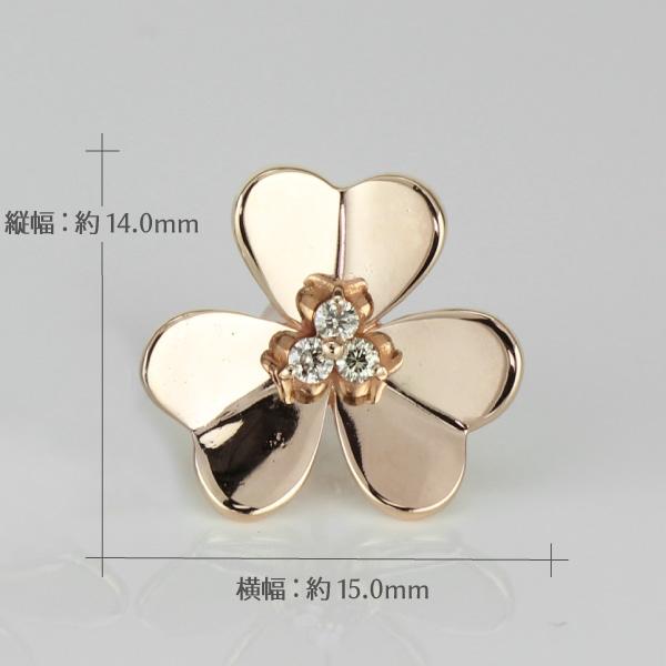 ダイヤモンド ピアス フラワー k10 10k 10金 ゴールド 花 ダイヤ レディース 父の日の画像