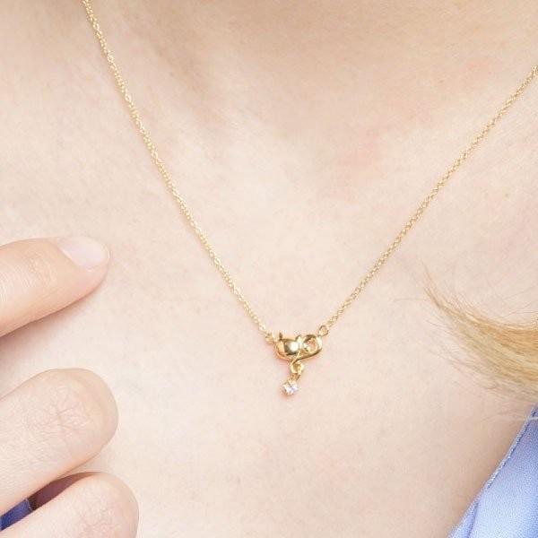 ネックレス レディース k18ゴールド 18金 一粒石 ネコ ペンダント 猫 キャット ダイヤ 誕生日 プレゼント ギフト 父の日の画像