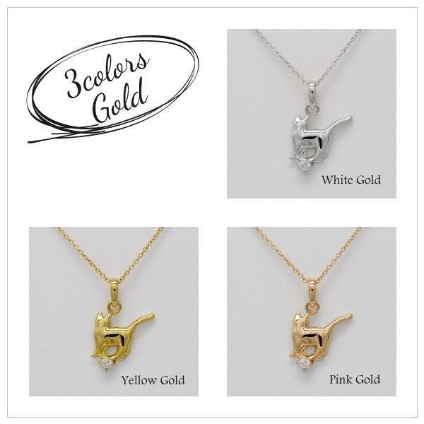 ネックレス 18金 アメジスト 一粒 ネコ ペンダント 誕生石 猫 キャット ネックレス 誕生日 プレゼント ピンクゴールド 母の日 爆買 |  | 03