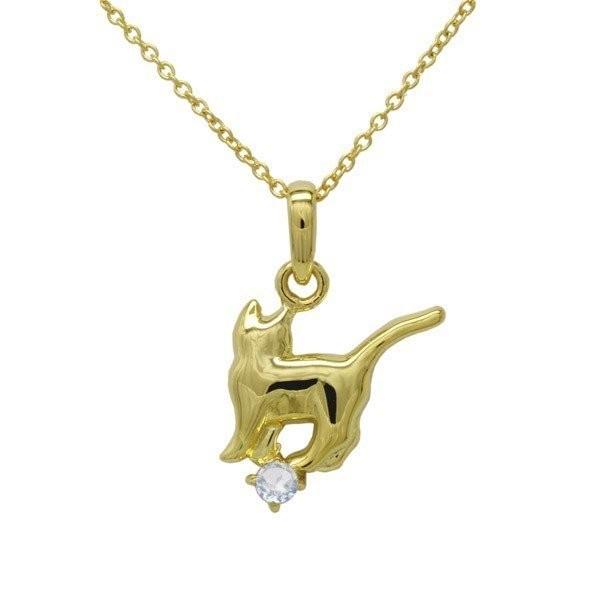 ネックレス レディース 18金 ムーンストーン 一粒 ネコ ペンダント 誕生石 猫 キャット イエローゴールド 誕生日 プレゼント ギフト 父の日