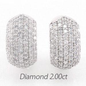 ダイヤモンド イヤリング レディース クリップ ピアス プラチナ 900 パヴェ 2.00ct｜eterille｜04