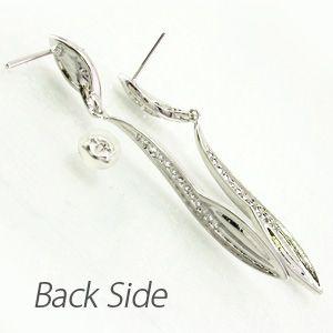 ピアス レディース プラチナ 900 ダイヤモンド 揺れる ロング フェザー 羽 ひねり ウェーブ 誕生日 プレゼント 母の日 爆買 |  | 03