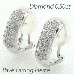 ダイヤモンド イヤリング レディース クリップ ゴールド 18k ピアス パヴェ 18金 K18