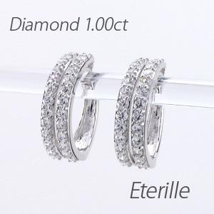 ダイヤモンド ピアス フープ ゴールド 10k 中折れ 2連 ダブル エタニティ K10 誕生日 プレゼント セール 2024 夏