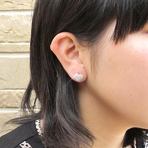 ピアス ゴールド 10k ダイヤモンド ハート パヴェ1.00ct 10金 K10 父の日の画像