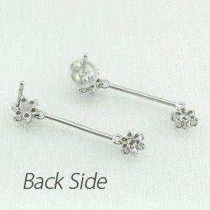 ダイヤモンド ピアス ゴールド 18k スター 星 フラワー 花 揺れる ロング ストレート 18金 父の日の画像