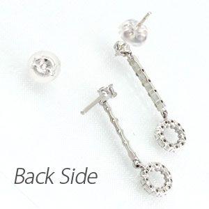 ピアス ゴールド 18k ダイヤモンド 揺れる ロング サークル ストレート 18金 k18 誕生日 プレゼント 父の日の画像