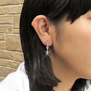 ピアス ゴールド 10k ダイヤモンド 揺れる ひし形 ミステリー スゴージャス 10金0.70ct 父の日の画像