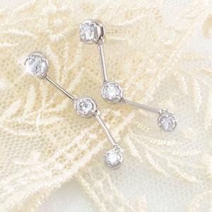 ピアス ゴールド 10k ダイヤモンド 揺れる ロング ストレート 10金 K10 父の日の画像