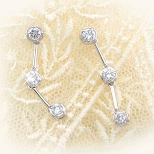 ピアス ゴールド 10k ダイヤモンド 揺れる ロング ストレート 10金 K10 父の日の画像