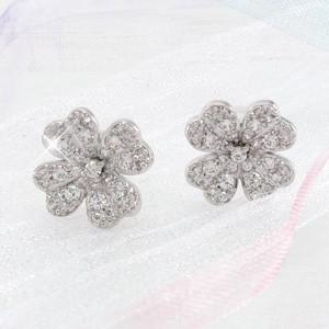 ピアス ゴールド 10k ダイヤモンド パヴェ フラワー 花0.70ct 10金 K10 父の日の画像