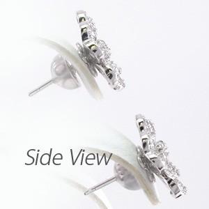 ピアス ゴールド 10k ダイヤモンド パヴェ フラワー 花0.70ct 10金 K10 父の日の画像