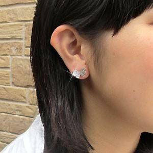 ピアス ゴールド 10k ダイヤモンド パヴェ バタフライ 蝶々 蝶 パピヨン10金 K10 父の日の画像
