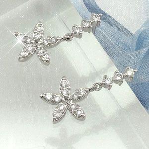 ピアス レディース プラチナ 900 ダイヤモンド フラワー 花 揺れる 誕生日 プレゼント 父の日の画像