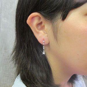 ピアス レディース プラチナ 900 ダイヤモンド 揺れる ロング ストレート 誕生日 プレゼント 父の日の画像