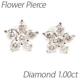 ダイヤモンド ピアス ゴールド 18k フラワー スター k18 クリスマス