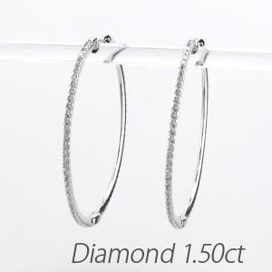 ダイヤモンド ピアス フープ ゴールド 10k 中折れ エタニティ スレンダー 誕生日 プレゼント