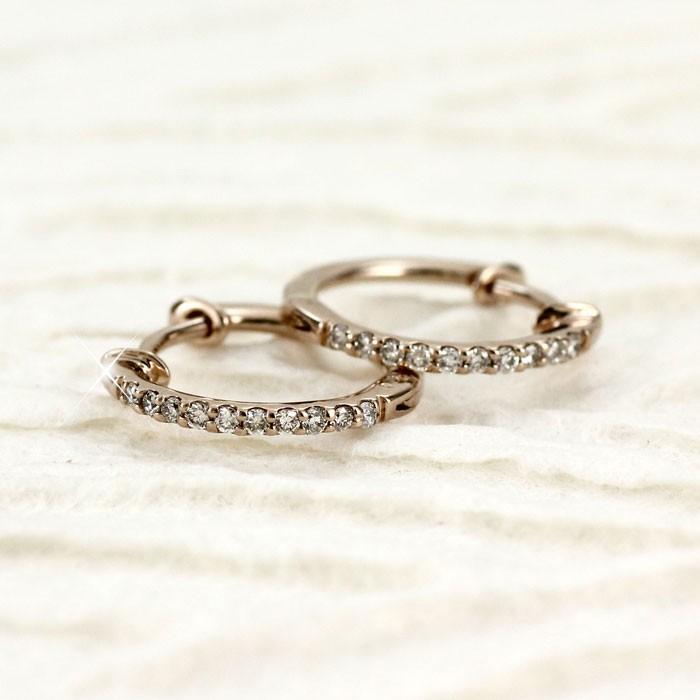 ダイヤモンド ピアス フープ ピンクゴールド 18k 中折れ エタニティ スレンダー 誕生日 プレゼント 母の日 爆買 |  | 01