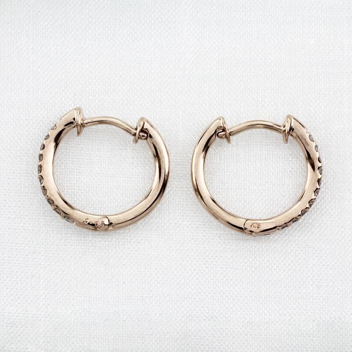 ダイヤモンド ピアス フープ ピンクゴールド 18k 中折れ エタニティ スレンダー 誕生日 プレゼント 母の日 爆買 |  | 03