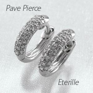 ダイヤモンド ピアス フープ ゴールド 18k 中折れ パヴェ k18 誕生日 プレゼント 母の日 | 