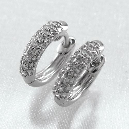 ダイヤモンド ピアス フープ ゴールド 10k 中折れ パヴェ K10 誕生日 プレゼント 母の日 | 