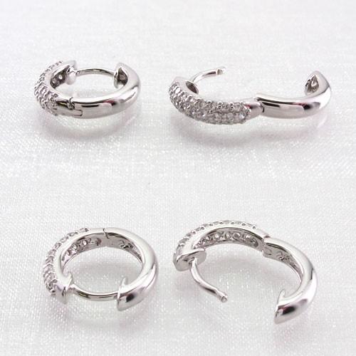 ダイヤモンド ピアス フープ ゴールド 10k 中折れ パヴェ K10 誕生日 プレゼント 母の日 |  | 02