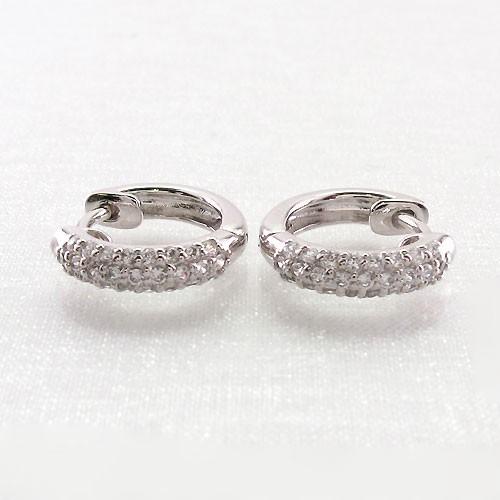 ダイヤモンド ピアス フープ ゴールド 10k 中折れ パヴェ K10 誕生日 プレゼント 母の日 |  | 03