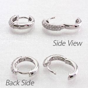 ダイヤモンド ピアス フープ ゴールド 18k 中折れ パヴェ k18 誕生日 プレゼント 母の日 |  | 03