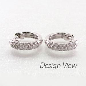 ダイヤモンド ピアス フープ ゴールド 18k 中折れ パヴェ k18 誕生日 プレゼント 母の日 |  | 04