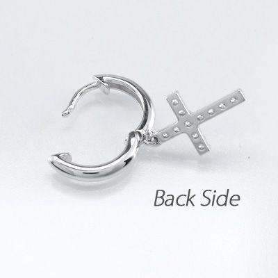 ダイヤモンド ピアス フープ プラチナ 900 クロス 十字架 中折れ 揺れる 誕生日 プレゼント 母の日 |  | 03