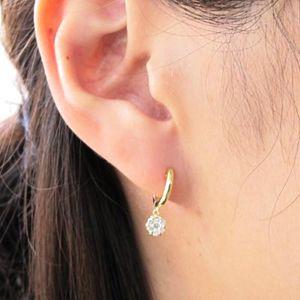 ダイヤモンド ピアス フープ ゴールド 18k フラワー ミステリー 中折れ k18 PG 誕生日 プレゼント 母の日 |  | 03