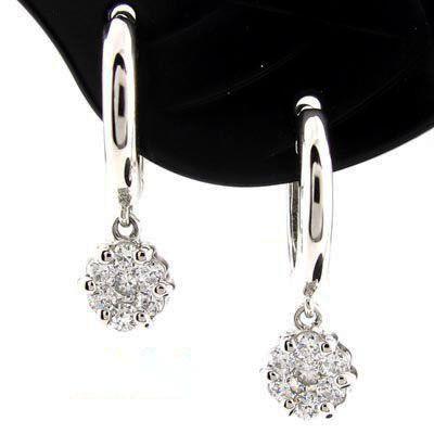 ダイヤモンド ピアス フープ プラチナ 900 フラワー ミステリー 中折れ 誕生日 プレゼント 母の日 | 