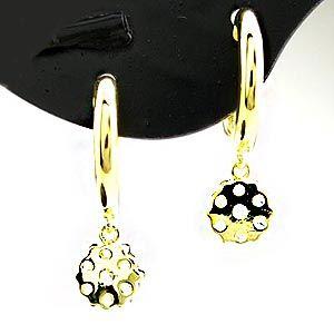 ダイヤモンド ピアス フープ ゴールド 18k フラワー ミステリー 中折れ k18 YG 母の日 |  | 02