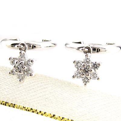 ダイヤモンド ピアス フープ ゴールド 18k スター 星 フラワー 花 中折れ 誕生日 プレゼント 父の日の画像